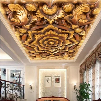 Обои beibehang настенная роспись на заказ новая китайская резьба по дереву рельефный потолок фон для украшения гостиной спальни
