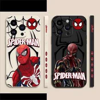 Человек-Паук Marvel Super Hero Чехол Для Телефона Apple iPhone 14 13 12 11 Pro XS Max Mini X XR SE 7 8 6 15 Plus Цветной Жидкий Чехол